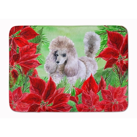 Carolines Treasures Poodle Poinsettas Machine Washable Memory Foam Mat CK1313RUG